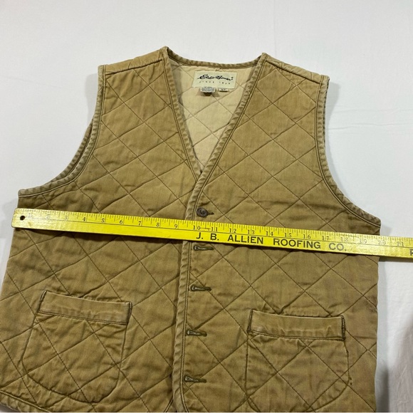 Eddie Bauer Quilted Vest Tan S/P Men’s Button Down quilted Casual Vest P… - Picture 6 of 7